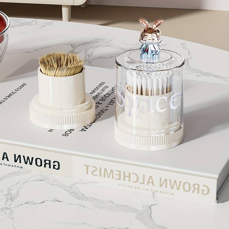 Rabbit Toothpick Box, Creative Multifunctional Toothpick Dispenser, Cute Cartoon Swab Cotton Holder With Lid, Swab Kitchen Dining Bar Toothpick Holder, Portable Rustproof Stand Toothpick Holder Rabbit Toothpick Box, Creative Multifunctional Toothpick Dispenser, Cute Cartoon Swab Cotton Holder With Lid, Swab Kitchen Dining Bar Toothpick Holder, Portable Rustproof Stand Toothpick Holder